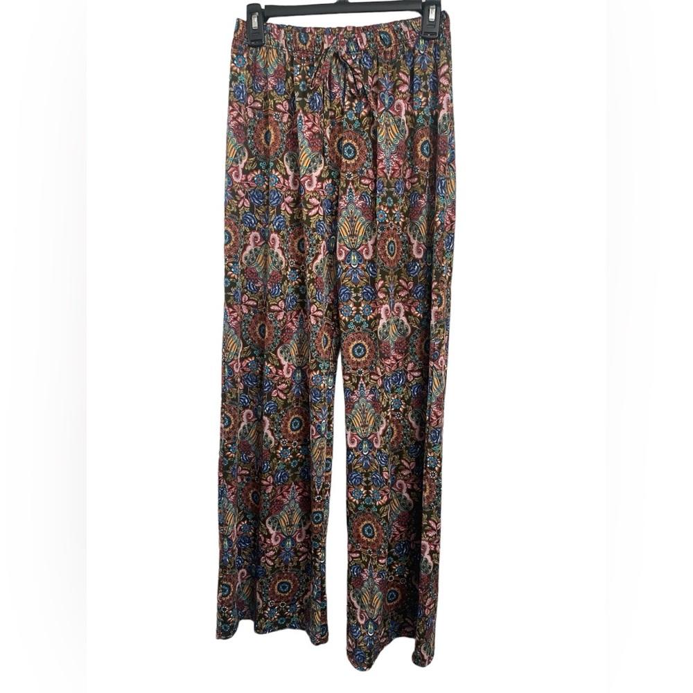 love Ryan Multicolor Dress Stretch Pants Wide Leg Sz(M)